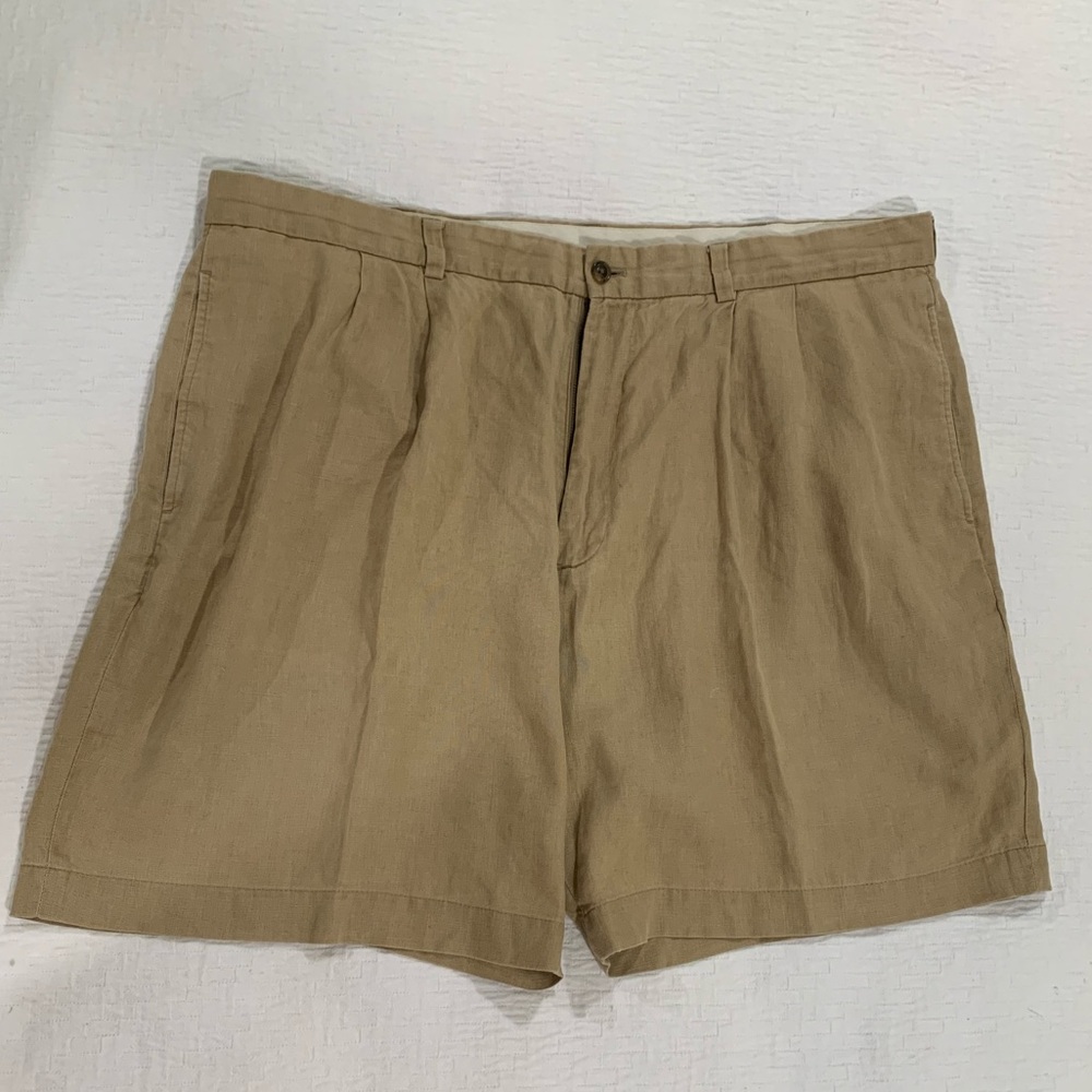 Brooks Brothers Mens Khaki Linen Shorts Size 42W